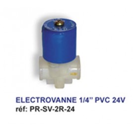 Électrovanne 1/4 pvc -24volt 