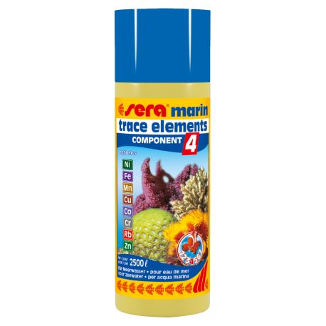Sera marin component 4 trace elements kationics 250ml apporte des oligo-éléments essentiels. 