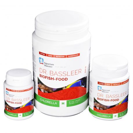 Dr.Bassleer Biofish Food chlorella M 150gr 0.6mm: pour poissons jusqu’à 6cm (flotte au début) 
