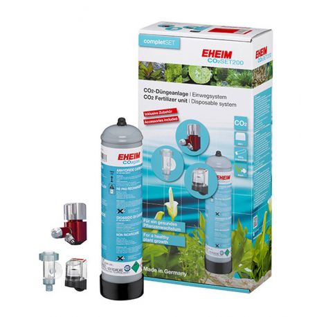 EHEIM SET 200 - Kit CO2 pour aquarium Système CO2 à bouteille jetable adapté aux aquariums d'eau douce jusqu'à 200 Litres. 11...