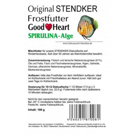 Aliment surgelé Stendker Good♥Heart spirulina-algue lot de 10 plaquettes de 100gr 34,95 €