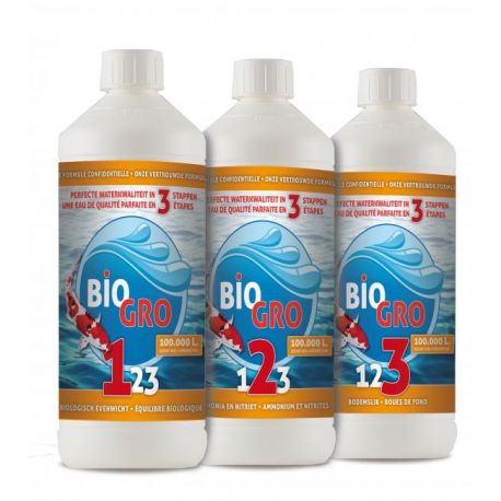 BIOGRO 123 - 3x1 Litre (Pour 100.000 Liltres d'eau)  