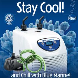 Refroidisseur BlueMARINE 400 pour aquarium de 100 à 400 litres (Pompe offerte avec tuyauterie)