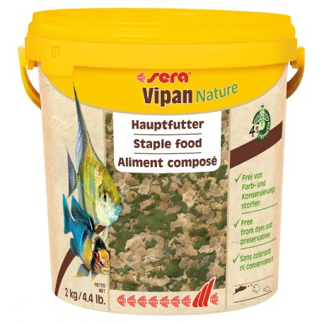 Sera Vipan Nature 2kg (10 litres) aliment composé avec 4 % de farine d’insectes à effet prébiotique 