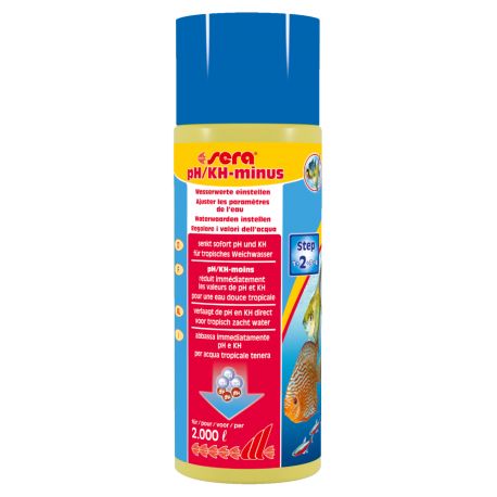 Sera pH/KH-minus 500ml suffisant pour : 2.000 litres 