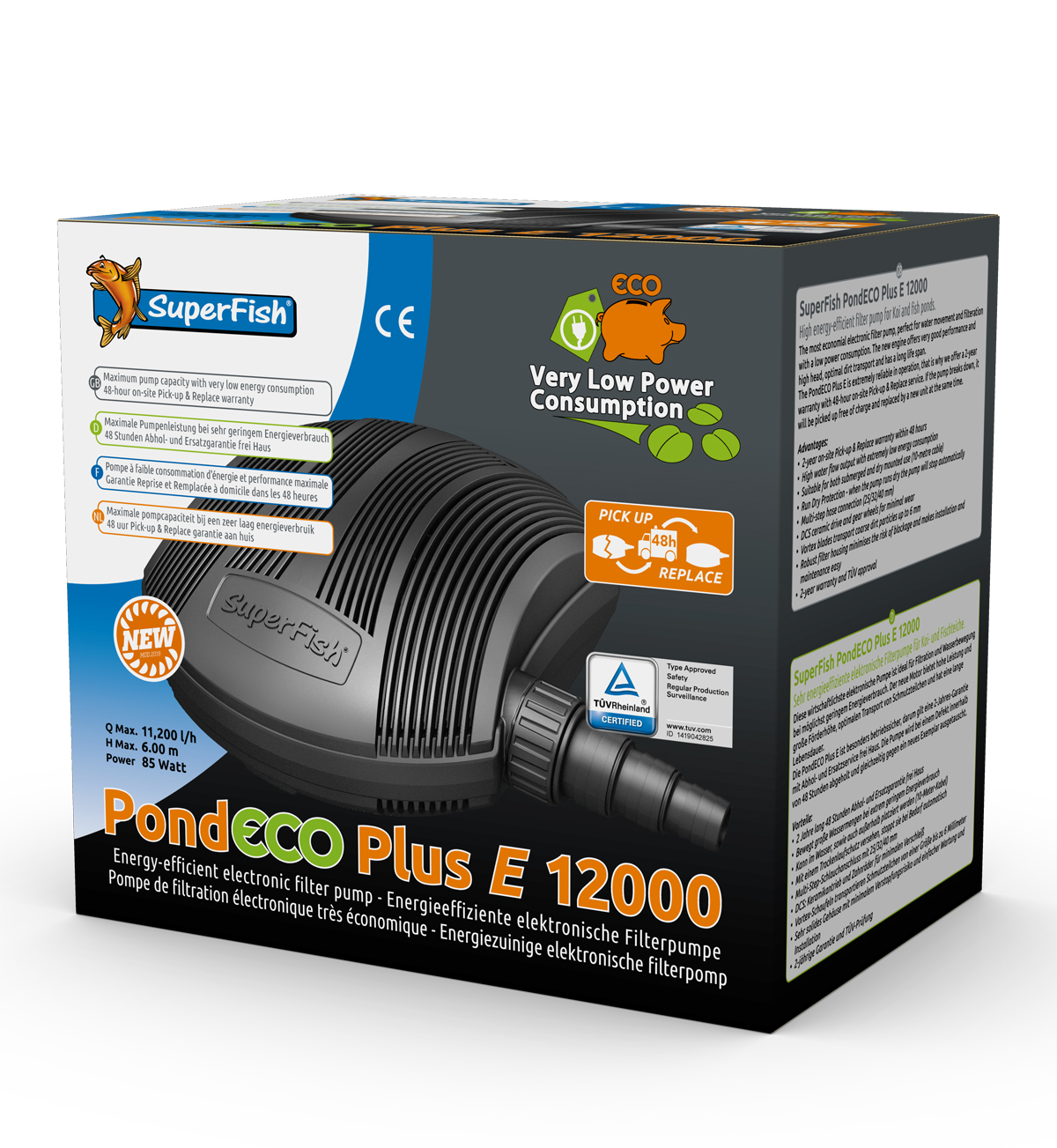 12 000 Won En Euros Superfish Pond ECO Plus E 12000 (11.200l/h) 85 watt 190,90 €