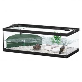 Aquatlantis  tortum 75 cuve à tortues (Avec filtre interne) dimension (cm) 75x36x25 couleur noir (sans éclairage)