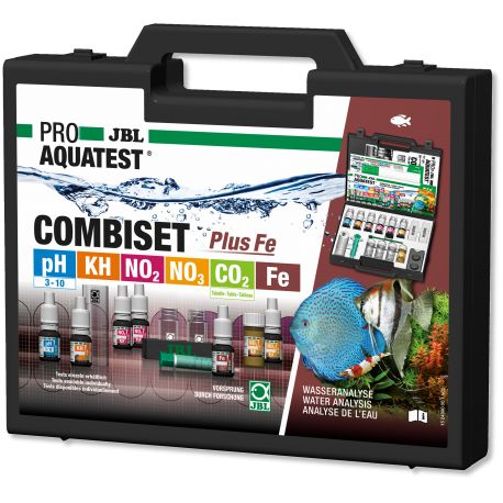 JBL Kit Combiset Test Plus Fe coffret de 6 tests des principaux paramètres d'eau en aquarium d'eau douce, test fer inclus 57,...