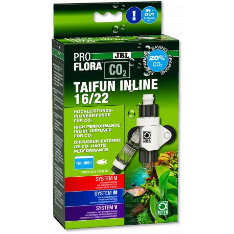 JBL PROFLORA CO2 TAIFUN INLINE Diffuseur de CO2 haute performance 16/22mm pour 160-600 litres 