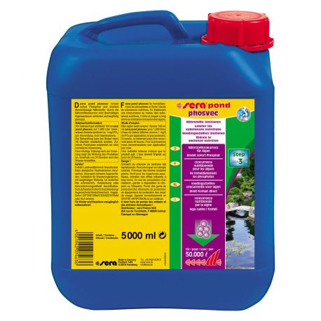 Sera pond phosvec 5.000 ml pour 50.000 litres 88,00 €