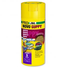 JBL PRONOVO GUPPY GRANO S Aliment de base en granulés, taille S, pour guppys et autres poissons ovovivipares de 3 à 10 cm 250...