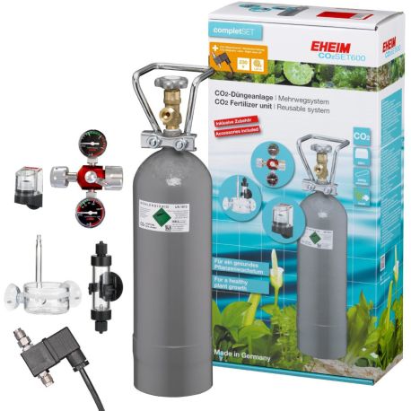 EHEIM SET 600 - Kit CO2à bouteille rechargeable jusqu'à 600 Litres avec Electrovanne
