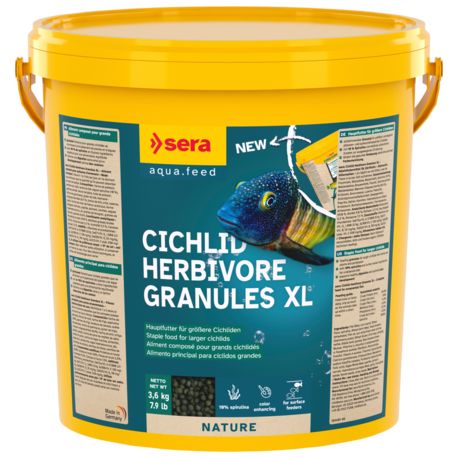 Sera cichlid herbivore granules XL 10 litres (3.6kg)
