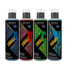 Grotech Coral A+B+C + Vitamino M, lot de 4 bouteilles en 500ml