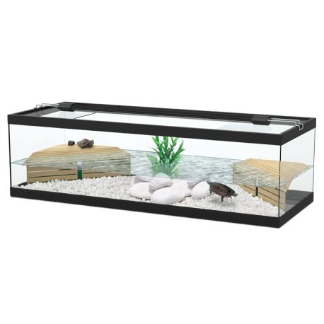 Aquatlantistortum 100 cuve à tortues (Avec filtre interne) dimension (cm) 100x40x30 couleur noir (sans éclairage)