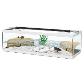 Aquatlantistortum 100 cuve à tortues (Avec filtre interne) dimension (cm) 100x40x30 couleur blanc (sans éclairage)