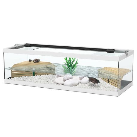 Aquatlantistortum 100 cuve à tortues (Avec filtre interne) dimension (cm) 100x40x30 couleur blanc (sans éclairage)