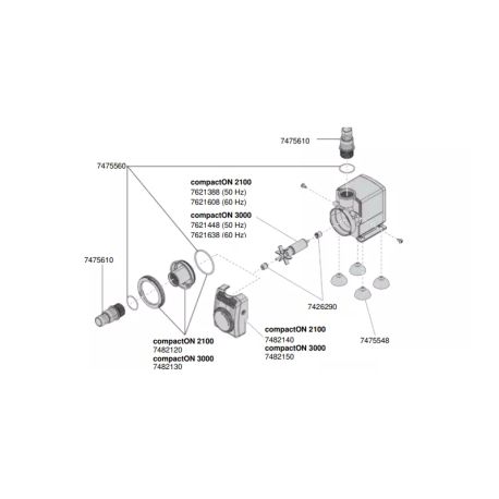 EHEIM couvercle cpl. p. compactON 2100/FLOW 2500