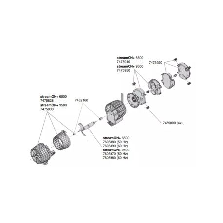 EHEIM rotor de pompede rechange complet 60Hz 7605980