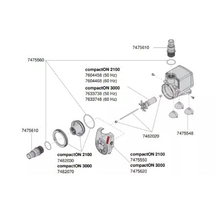 EHEIM roue de pompe (50 hertz) compactON 3000
