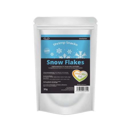 GlasGarten Shrimp Snacks Snow Flakes Sticks Mix 3in1 30g