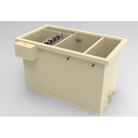 Filtre à tambour combi type M-25 pour 20m³ avec masses de filtration et pompe de rinçage