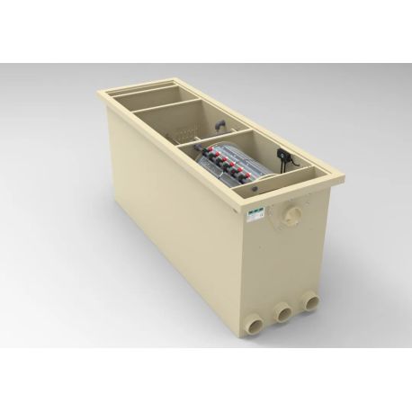 Filtre à tambour combi type CL 35k pour 30m³ avec masses de filtration et pompe de rinçage