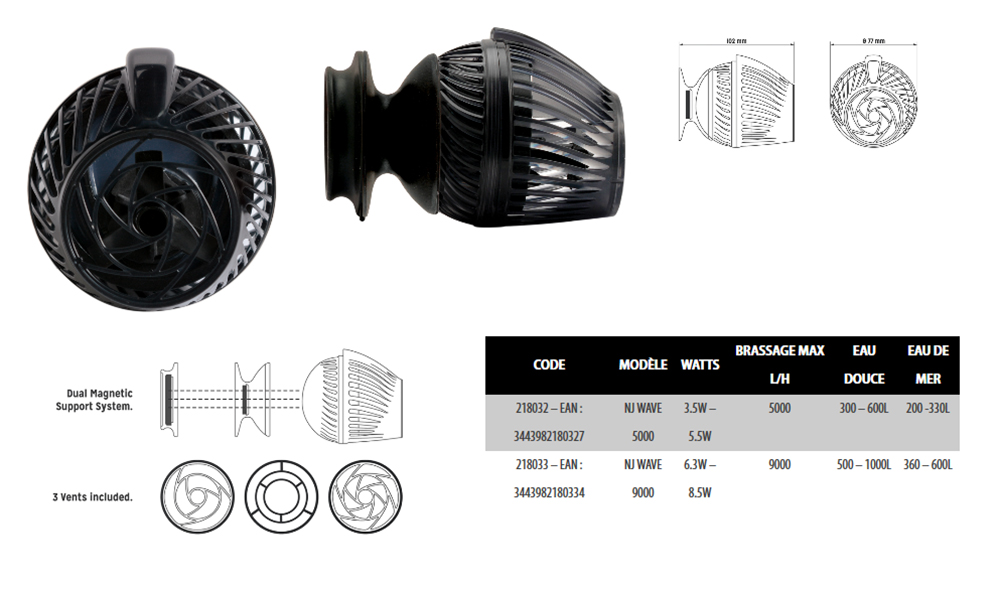 Aquarium System NewJet Wave 5000 débit 5000 l/h 54,54 €